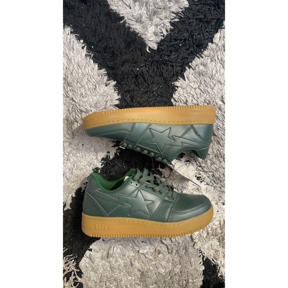 Bapesta Low Olive Khaki Green Gum Bottom Size 9 Brand New